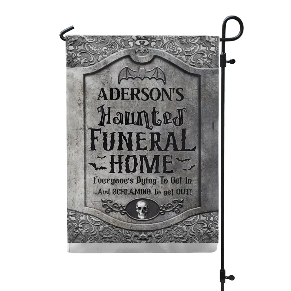 Haunted House Haunted Funeral Home - Personalized Garden Flag