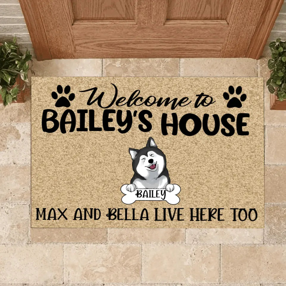 Welcome To Dog's House - Personalized Doormat