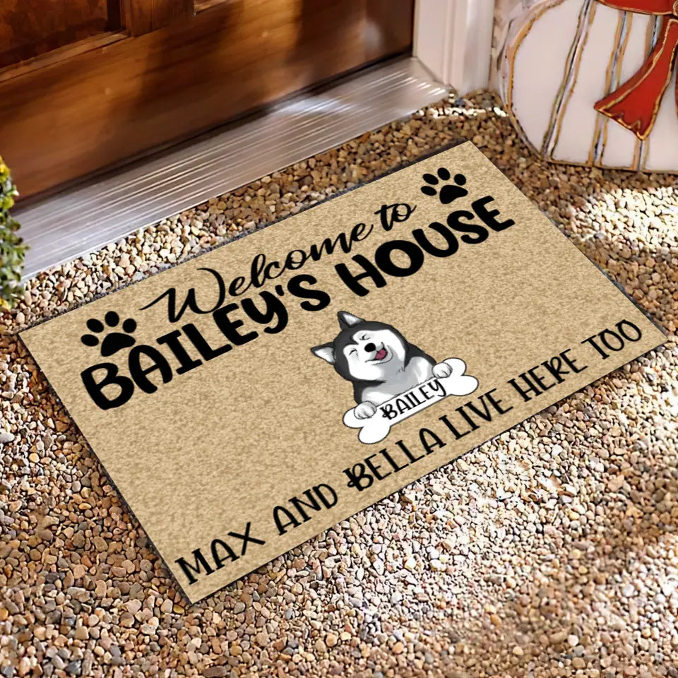 Welcome To Dog's House - Personalized Doormat