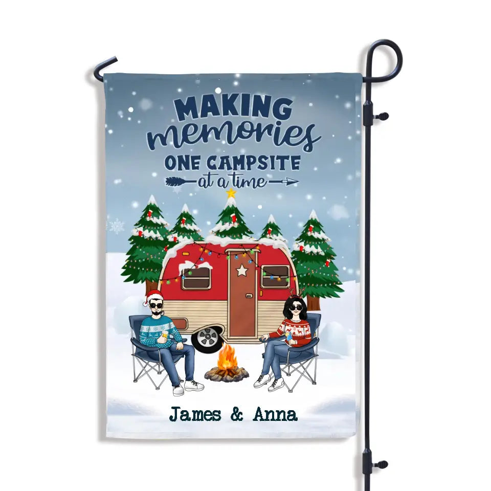 Making Memories One Campsite At A Time - Personalized Garden Flag, Gift  For Camping Lover