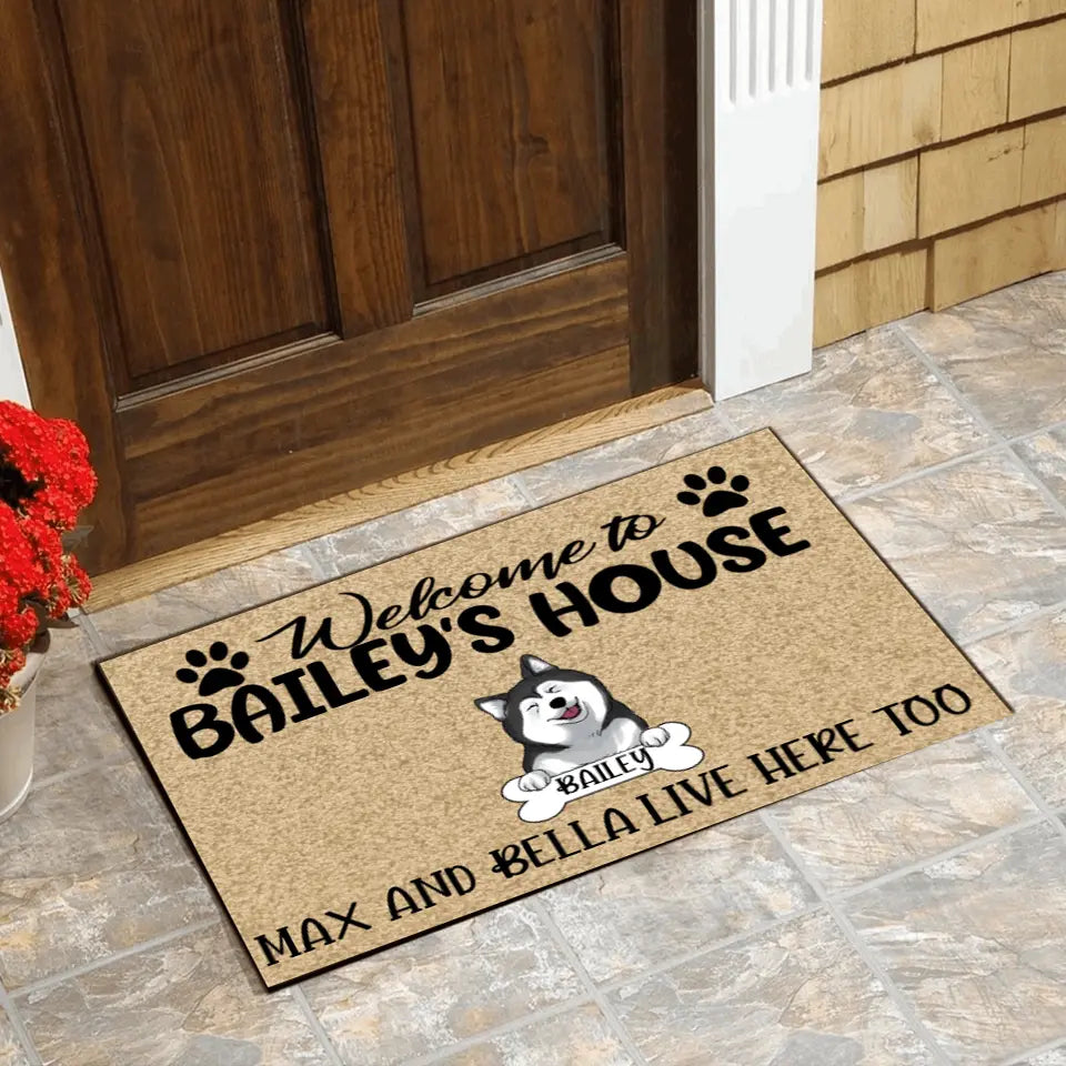 Welcome To Dog's House - Personalized Doormat