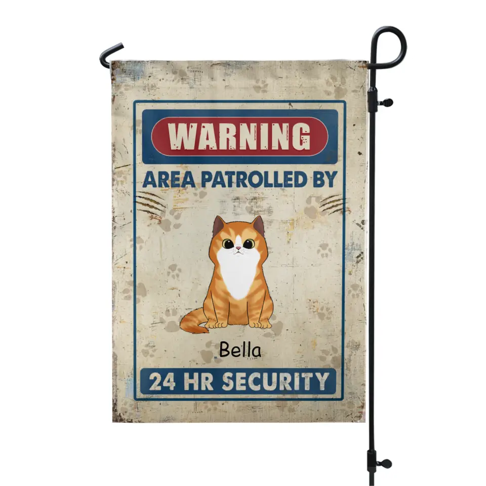 Warning Area Patrolled By Cats - Personalized Garden Flag, Gifts For Cat Lovers