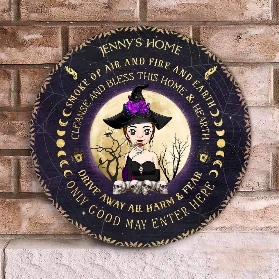 Smoke Of Air And Fire And Earth - Personalized Wood Sign, Halloween Gift