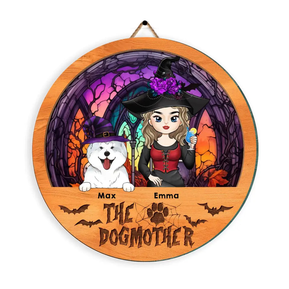 The DogMother - Personalized Wood Sign, Halloween Gift