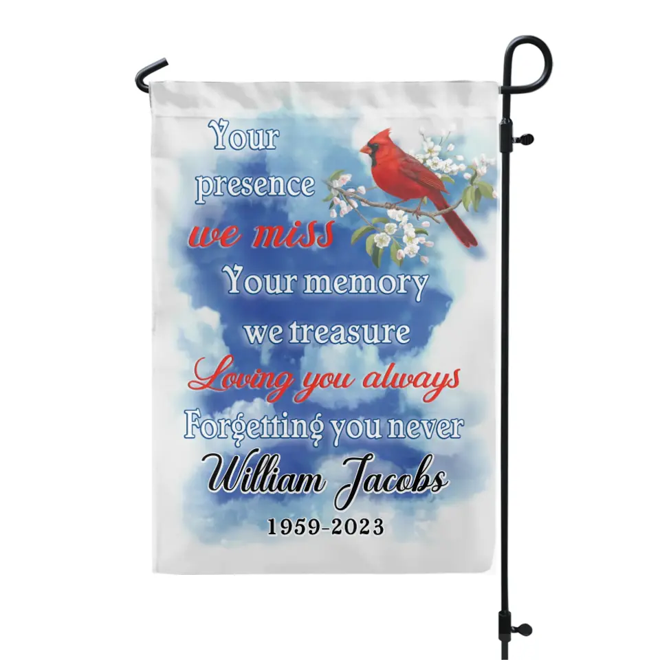 Your Presence We Miss - Personalized Garden Flag, Memorial Gift