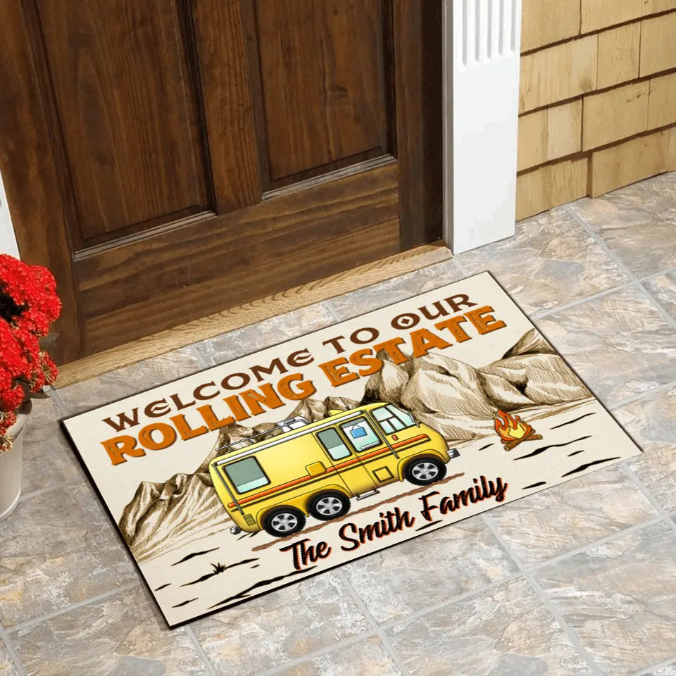 Welcome To Our Rolling Estate - Personalized Doormat