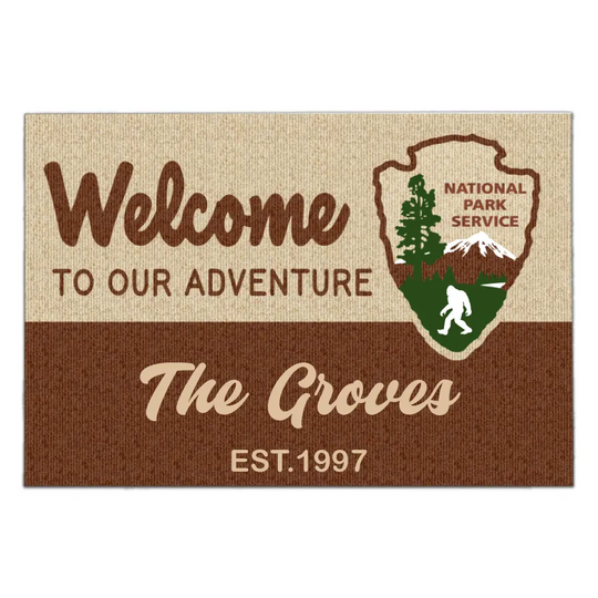 Welcome To Our Adventure - Personalized Doormat