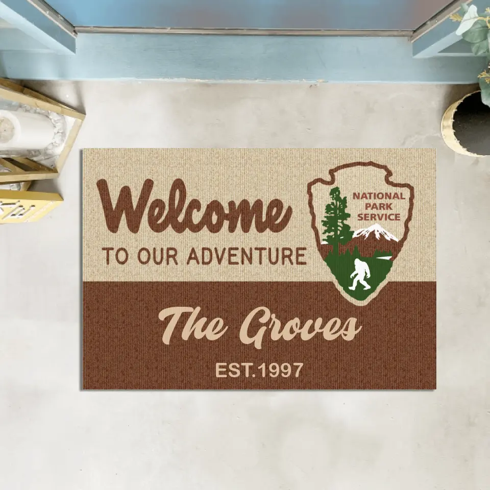 Welcome To Our Adventure - Personalized Doormat