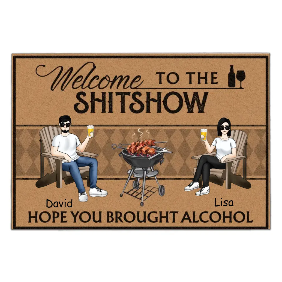 Welcome To The Shitshow - Personalized Doormat, Gift For Family, Husband & Wife Doormat