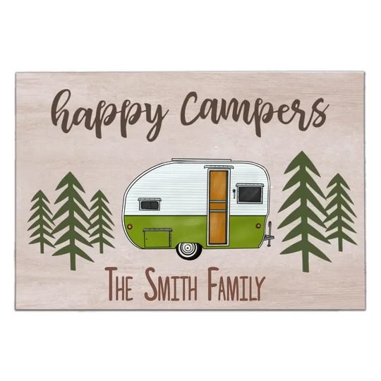 Happy Campers - Personalized Doormat, Gift For Camper