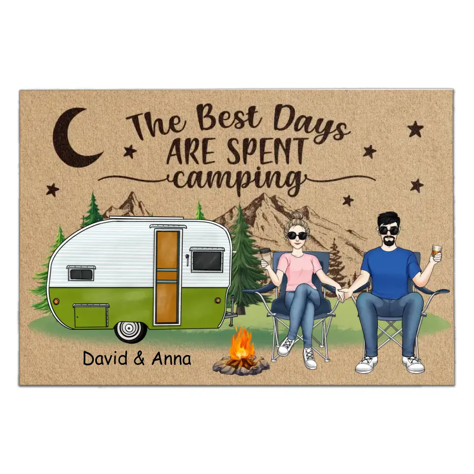 The Best Day Are Spent Camping - Personalized DoorMat, Gift For Camping Lover