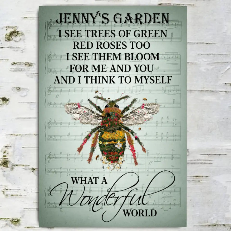 I See Trees Of Green Red Roses Too - Personalized Classic Metal Sign, Garden Decor Gift