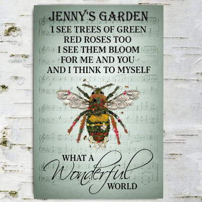 I See Trees Of Green Red Roses Too - Personalized Classic Metal Sign, Garden Decor Gift