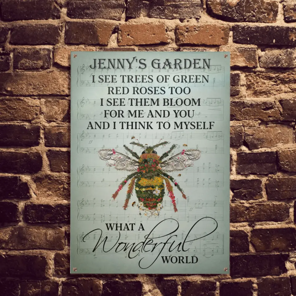 I See Trees Of Green Red Roses Too - Personalized Classic Metal Sign, Garden Decor Gift