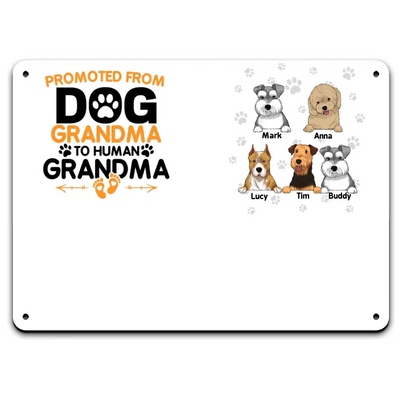 Our Family Has Expanded By Four Feet - Personalized Metal Sign, Gift For Dog Lover