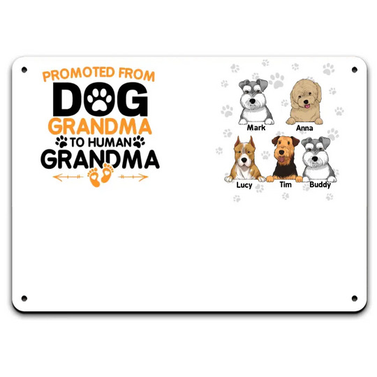 Our Family Has Expanded By Four Feet - Personalized Metal Sign, Gift For Dog Lover