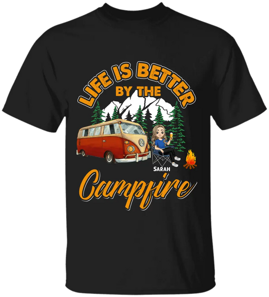 Life Is Better By The Campfire T-Shirt, Camper Shirt, Camp Lover - Personalized TShirt