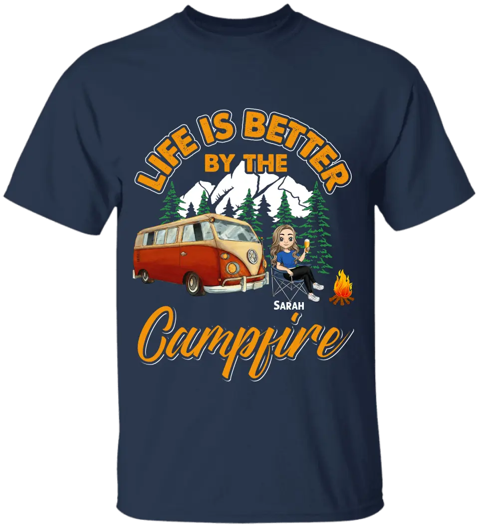 Life Is Better By The Campfire T-Shirt, Camper Shirt, Camp Lover - Personalized TShirt