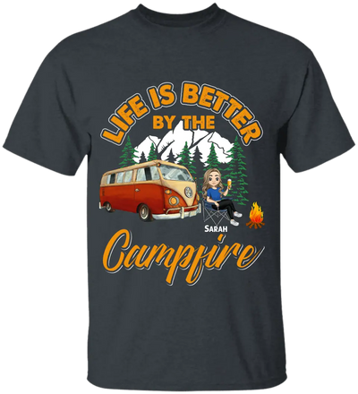Life Is Better By The Campfire T-Shirt, Camper Shirt, Camp Lover - Personalized TShirt