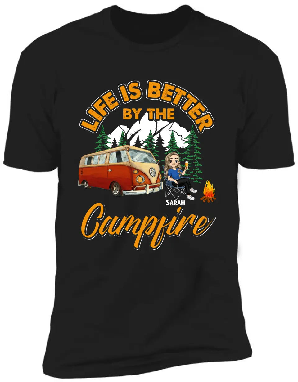 Life Is Better By The Campfire T-Shirt, Camper Shirt, Camp Lover - Personalized TShirt