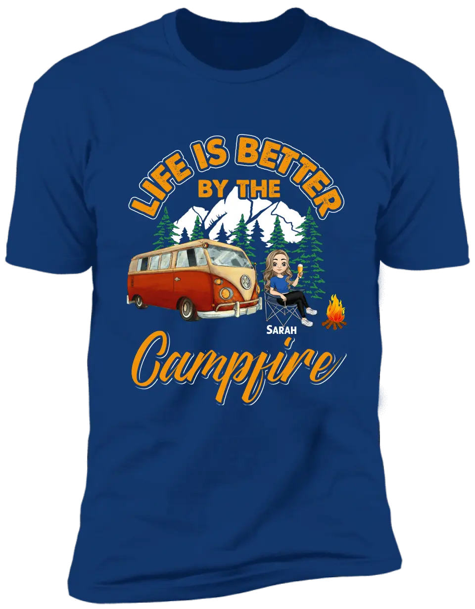 Life Is Better By The Campfire T-Shirt, Camper Shirt, Camp Lover - Personalized TShirt