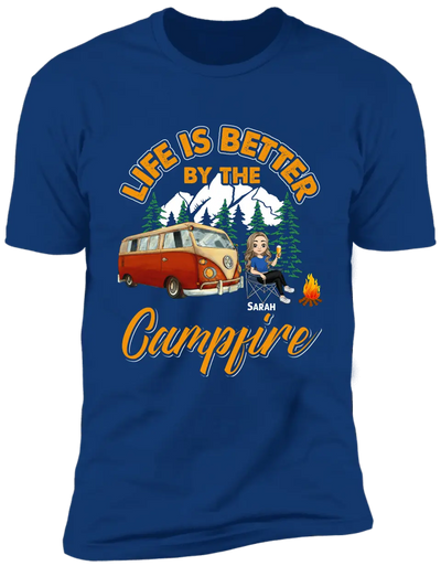 Life Is Better By The Campfire T-Shirt, Camper Shirt, Camp Lover - Personalized TShirt
