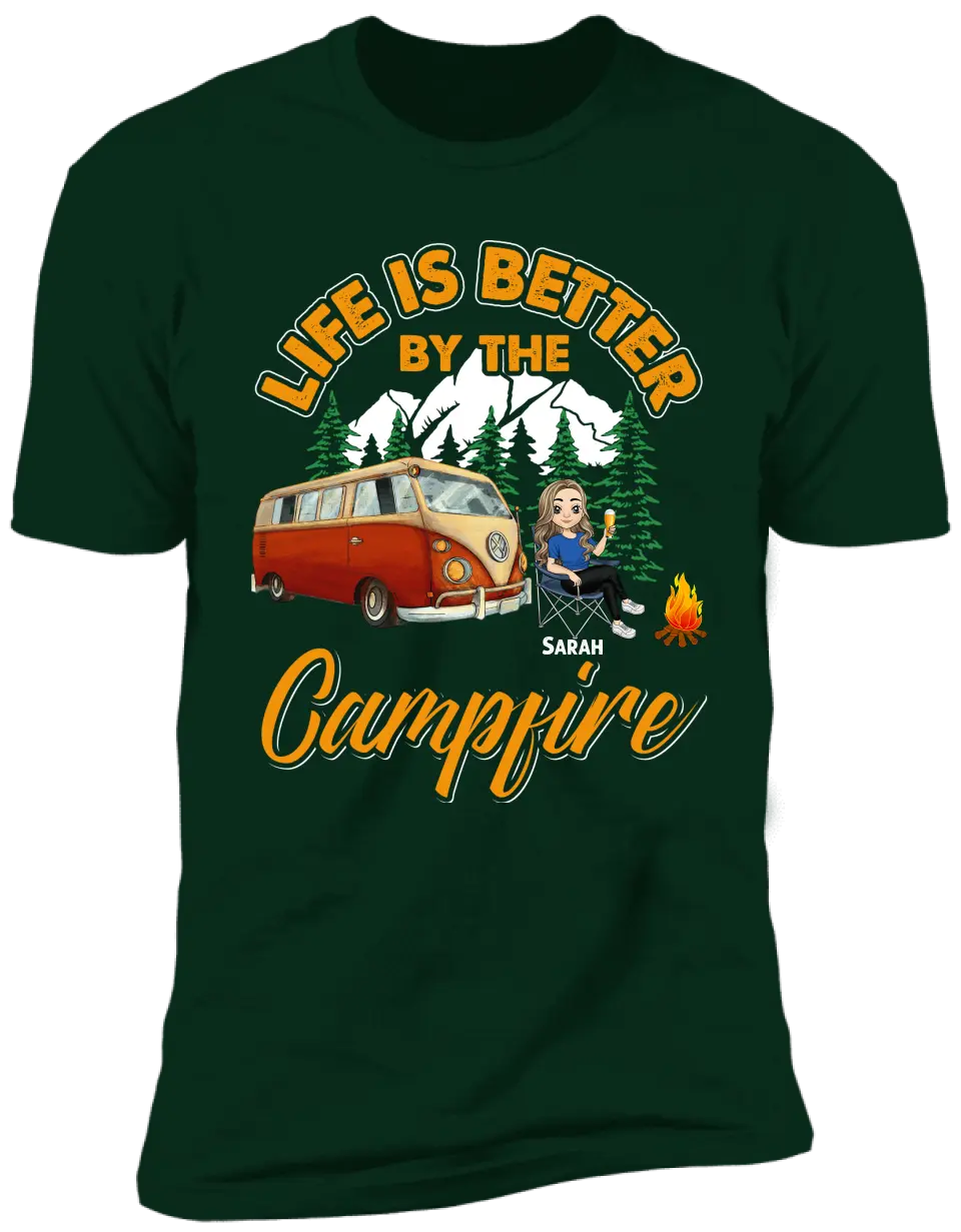Life Is Better By The Campfire T-Shirt, Camper Shirt, Camp Lover - Personalized TShirt