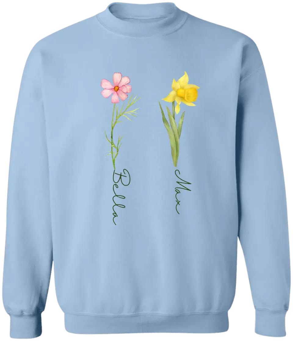 Custom Birth Month Birth Flower - Personalized T-Shirt