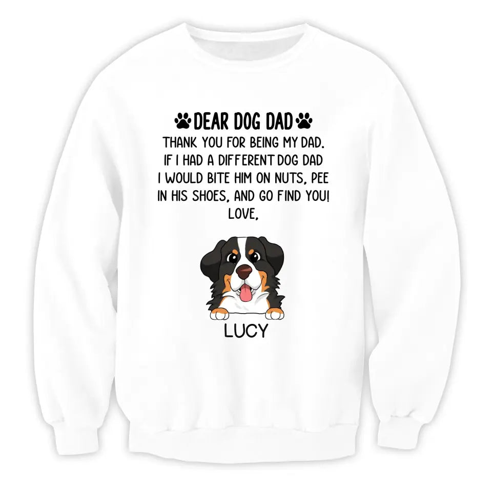 Dear Dog Dad Thank You For Being My Dad - Personalized T-Shirt, Gift For Dog Lovers