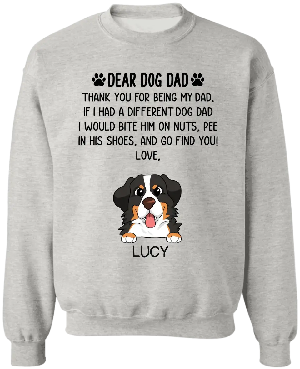 Dear Dog Dad Thank You For Being My Dad - Personalized T-Shirt, Gift For Dog Lovers