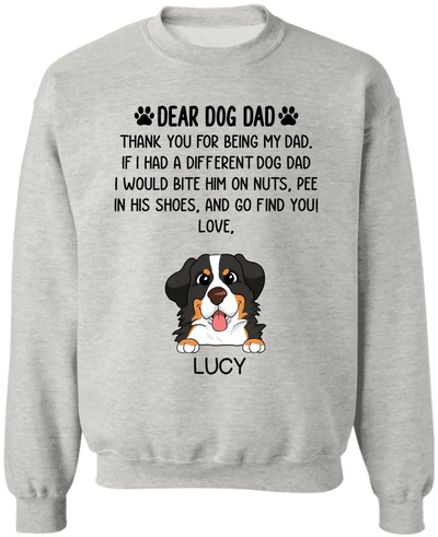 Dear Dog Dad Thank You For Being My Dad - Personalized T-Shirt, Gift For Dog Lovers