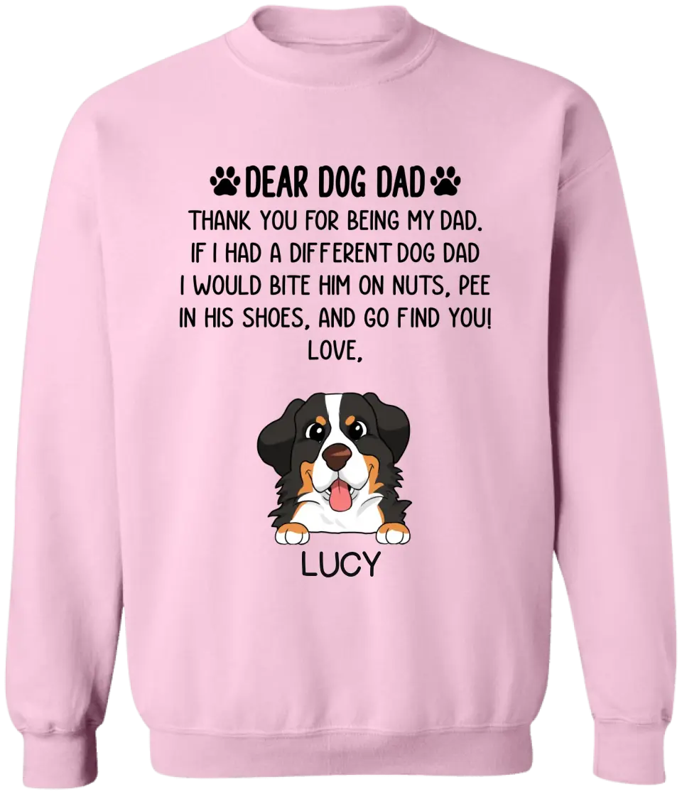 Dear Dog Dad Thank You For Being My Dad - Personalized T-Shirt, Gift For Dog Lovers