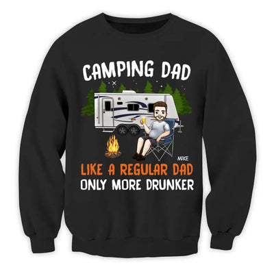 Camping Dad Like A Normal Dad Only More Drunker - Personalized T-shirt, Camping Gifts for Dad, Camper