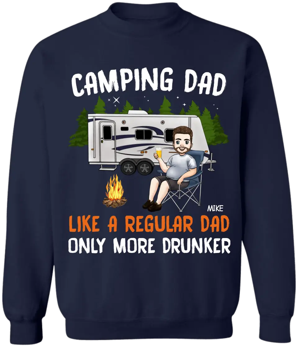 Camping Dad Like A Normal Dad Only More Drunker - Personalized T-shirt, Camping Gifts for Dad, Camper