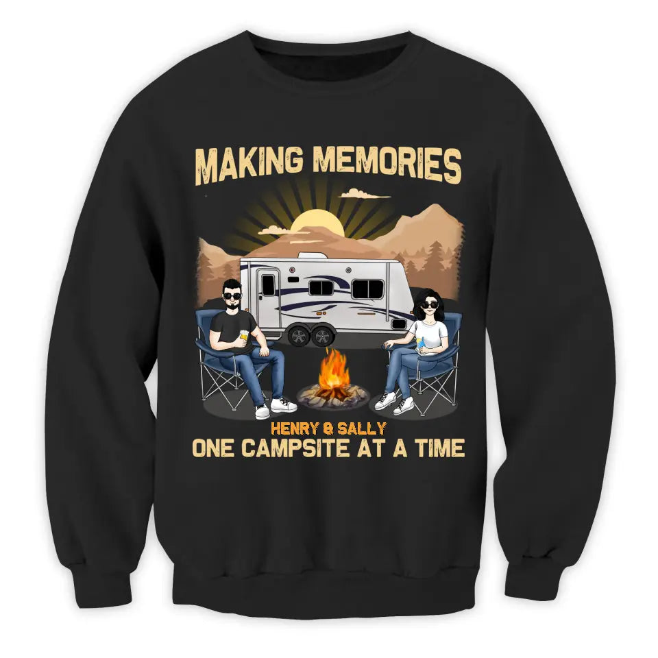 Making Memories One Campsite At A Time - Personalized T-Shirt, Gift For Camping Couple