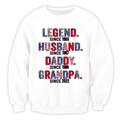 Legend Husband Daddy Papa - Personalized T-Shirt, Gift for 4th Of July