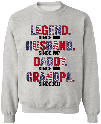 Legend Husband Daddy Papa - Personalized T-Shirt, Gift for 4th Of July