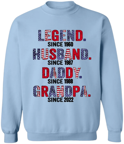 Legend Husband Daddy Papa - Personalized T-Shirt, Gift for 4th Of July