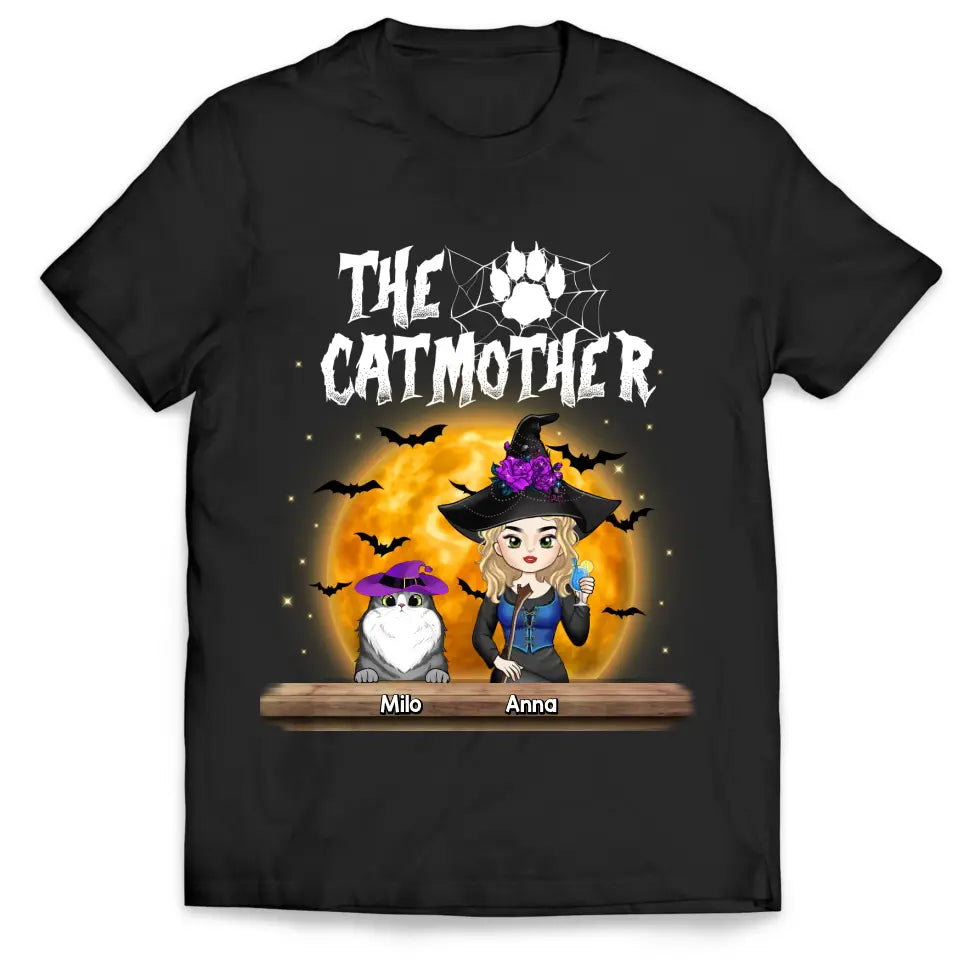 The CatMother - Personalized T-Shirt, Halloween Gift For Cat Lovers