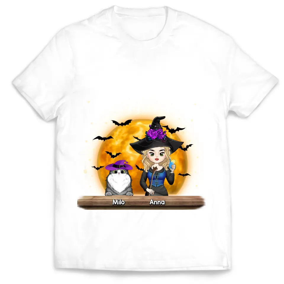 The CatMother - Personalized T-Shirt, Halloween Gift For Cat Lovers