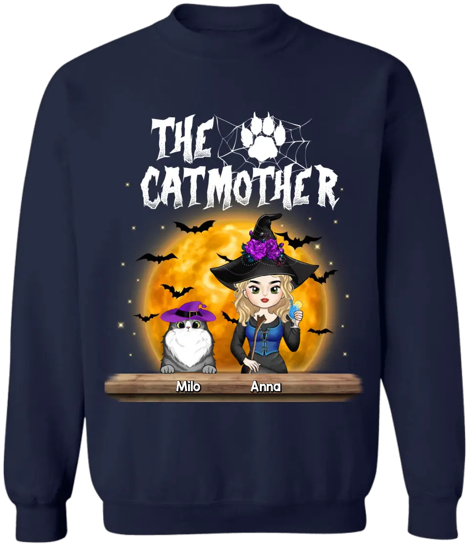 The CatMother - Personalized T-Shirt, Halloween Gift For Cat Lovers