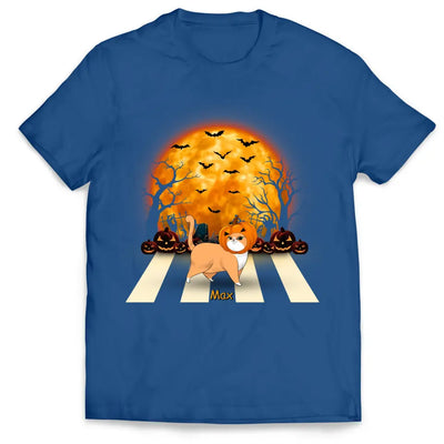 Cat Walking - Personalized T-Shirt, Halloween Gift For Cat Lover