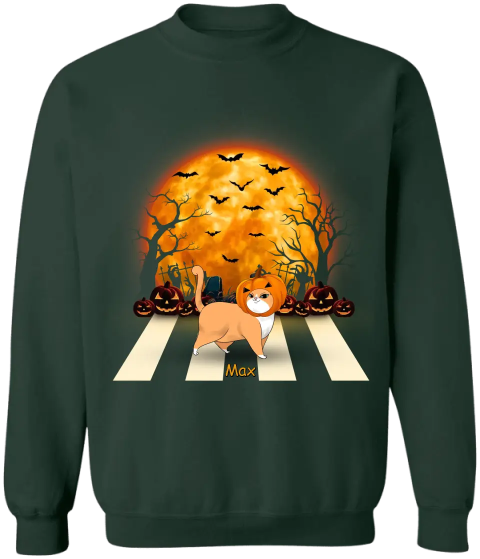 Cat Walking - Personalized T-Shirt, Halloween Gift For Cat Lover