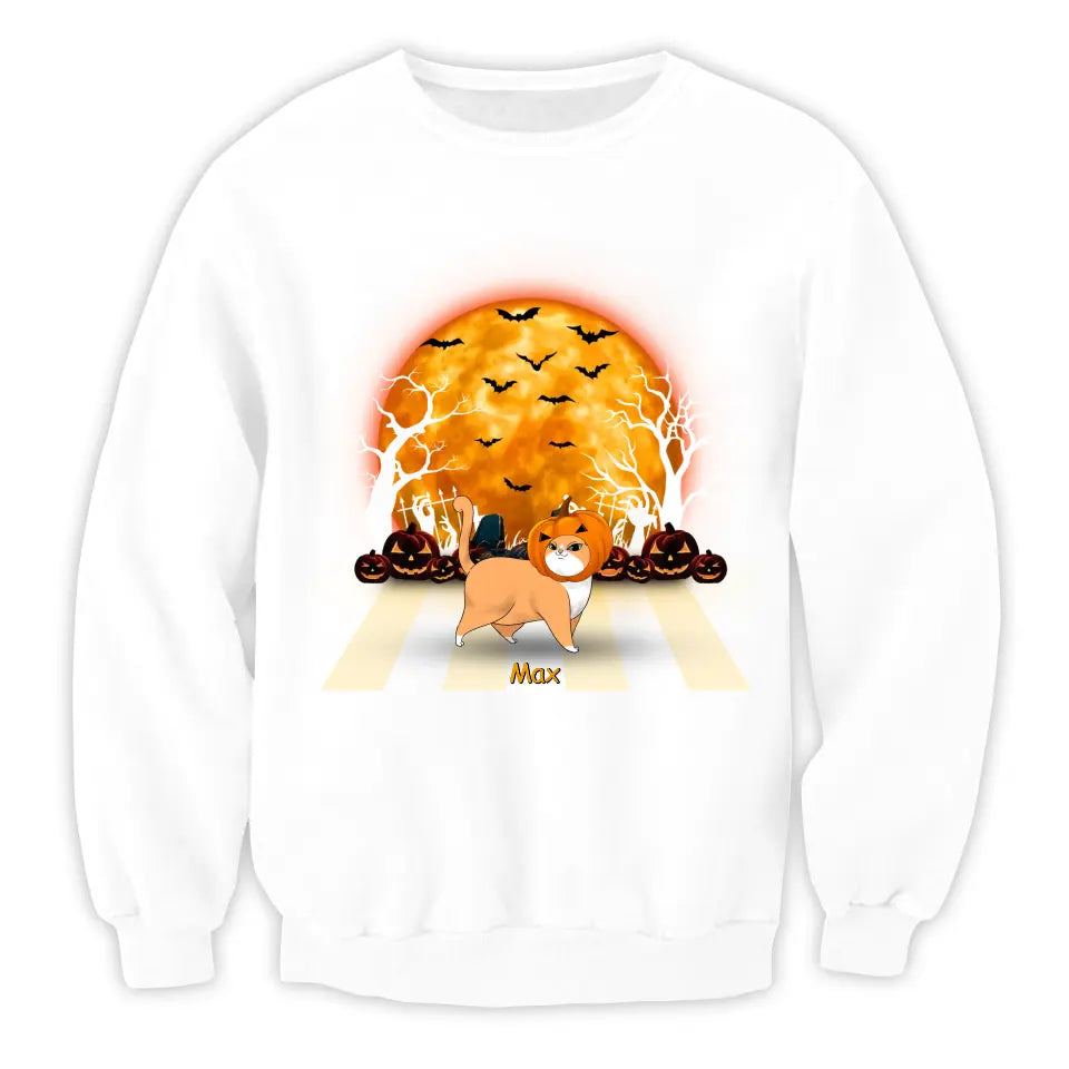 Cat Walking - Personalized T-Shirt, Halloween Gift For Cat Lover