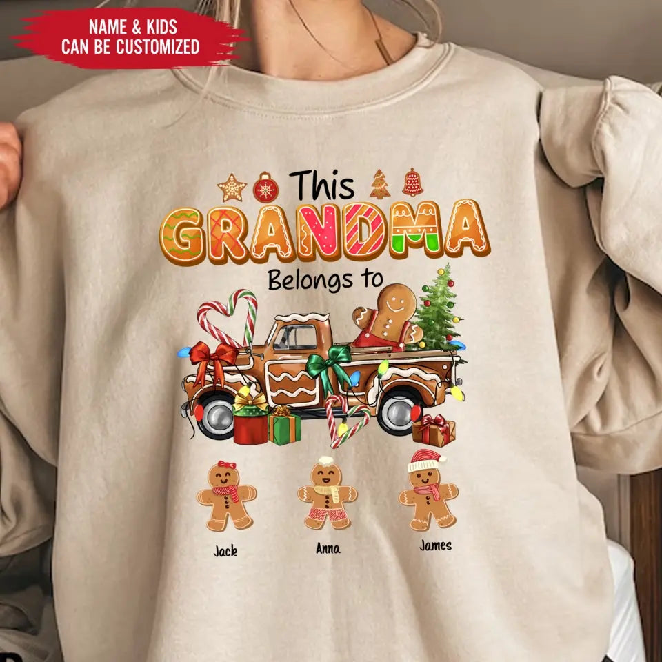This Grandma Belongs To - Personalized T-Shirt, T-Shirt For Grandma ,christmas shirt, christmas shirts, christmas tshirt,santa shirt, christmas outfit, grandma tee, grandma, christmas gift for grandma, merry christmas, christmas party , christmas gift