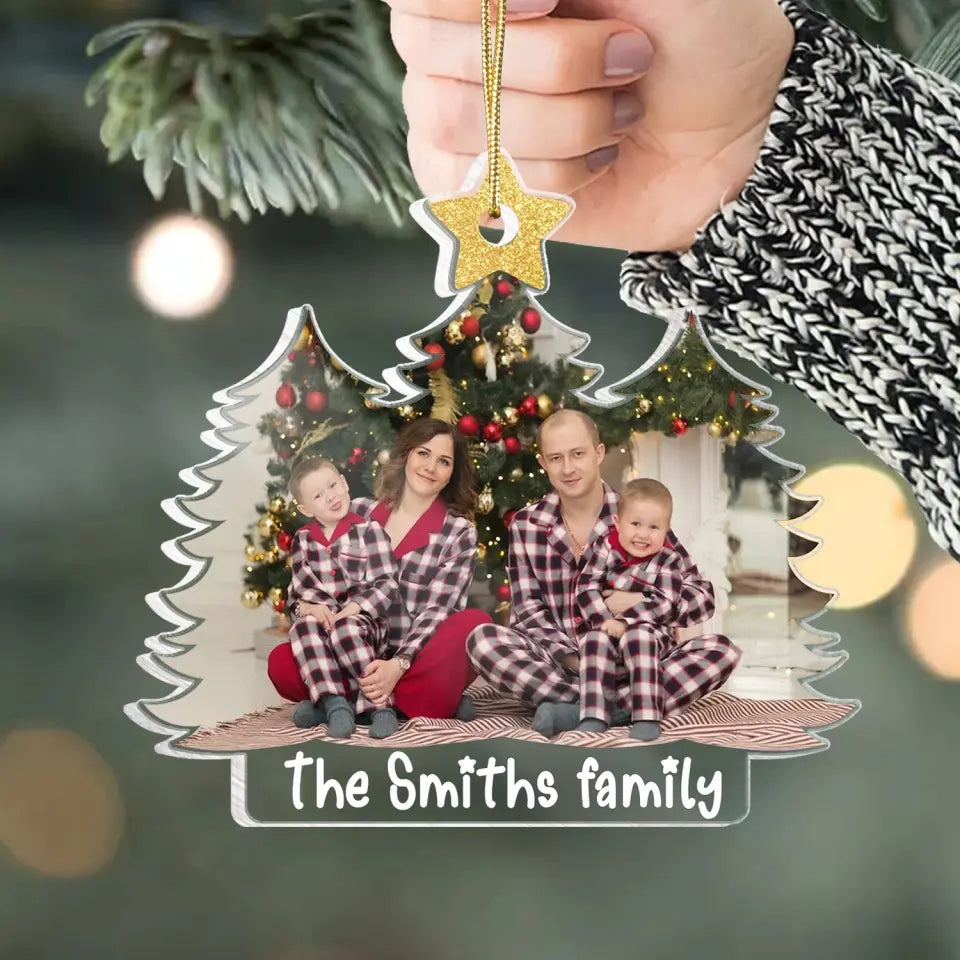 Family Custom Photo Christmas Tree - Personalized Acrylic Ornament, Christmas Gift For Family, Home Decor For Christmas - ORN298