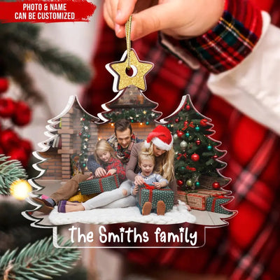 Family Custom Photo Christmas Tree - Personalized Acrylic Ornament, Christmas Gift For Family, Home Decor For Christmas - ORN298