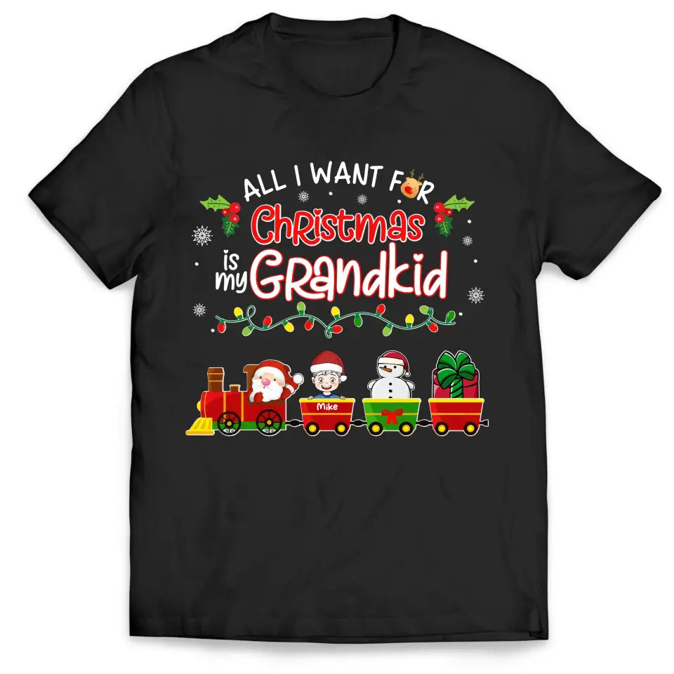All I Want For Christmas Is My Grandkids - Personalized T-shirt, Gift For Grandma - TS1035