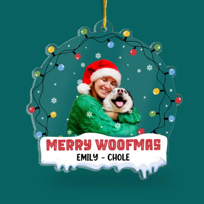 Merry Woofmas - Personalized Acrylic Ornament, Christmas Gift, Christmas Present For Dog Mom/ Dog Dad - ORN299