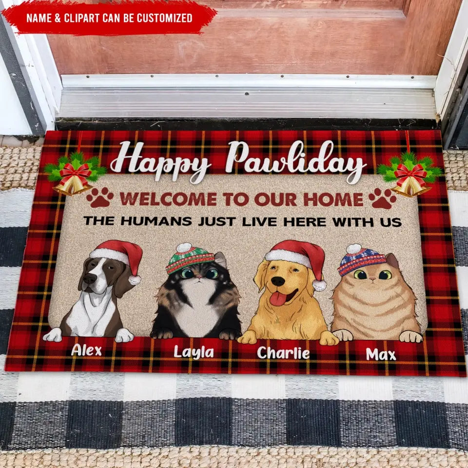 Welcome To Our Home  - Personalized Doormat, Christmas Gift For Pet Lovers, Christmas Decoration - DM254